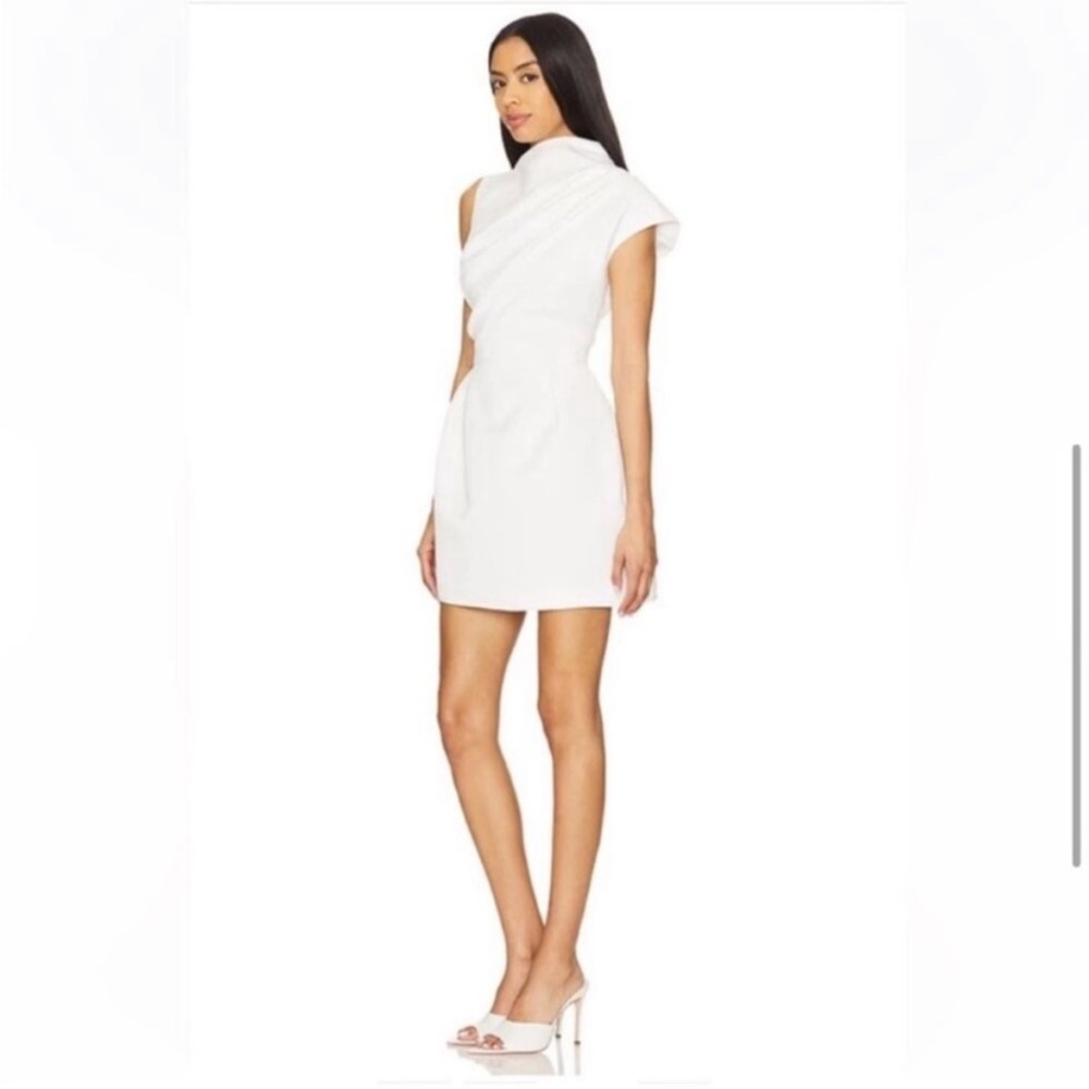 Asymmetrical One-Shoulder White Mini Dress